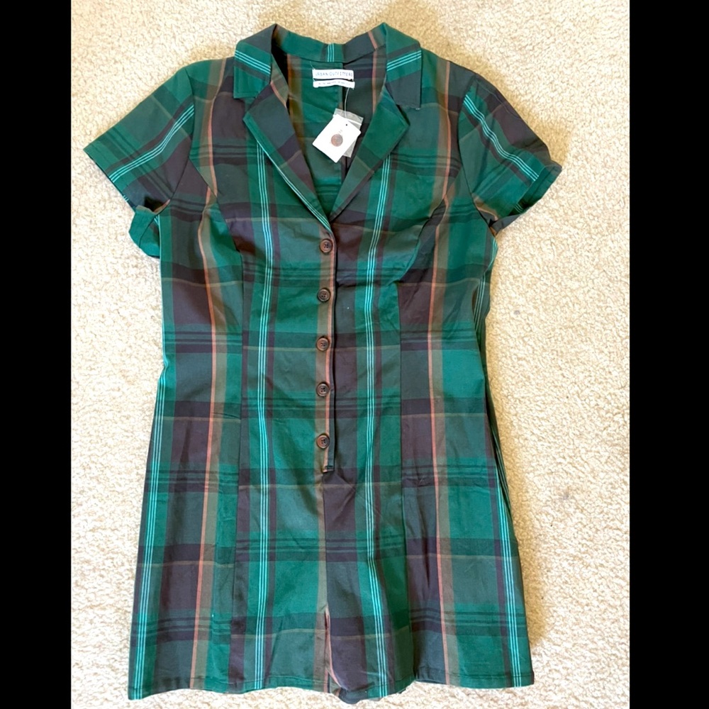 Urban Outfitters Green Plaid Romper